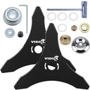 2 Pack Carbon Steel Brush Cutter Blades, 10" x 3 Teeth Weed Eater Blades for 20mm or 25.4mm Arbor, Compatible with Husqvarna, Stihl, Ego, Oregon, Hitachi, Makita Brush Cutter, Weed Wacker etc