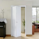 Bi-Fold Doors for 36" x 80" Opening, Solid MDF Panel Closet Door Hardware Kit Included, Interior Folding Door Pre-Drilled Holes Easy Assembly