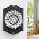 Glass Door Knobs, Crystal Door Knobs with Lock for Privacy Use, Black Glass Crystal Door Knobs Interior for Bedroom Bathroom, Vintage Crystal Glass Door Knob