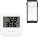 YoLink Smart Wireless Temperature & Humidity Sensor, Wide Temp Range for Fridge, Green House, Pet Cage, App Alerts, Emails, Text/SMS alerts- Hub Required