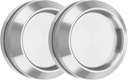 uxcell 2PCS Round Shower Glass Sliding Door Handles, 304 Stainless Steel Back-to-Back Bathroom Door Handles with Screw, Paste Fixing Shower Pulls Door Pocket Sliding Knobs, Silver Tone