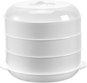 Garneck Microwave Steamer Box Lid 3-Tier Food Heating Steamer for Kitchen Use Plastic Suitable for Vegetables Fish and Rice