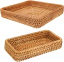 Milisten 2pcs Rattan Boxes Lid Woven Storage Baskets for Kitchen Living Bread Vegetable Baskets Natural Decor for Home
