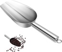 Stainless Steel Food Scoop Ice Scoop Comfortable Handle Heavy Duty Kitchen Tool for Ice Flour and Dried Food for Parties and Buffets