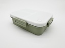 Crisp 5 compartment bento box with snapping enclosure with included utensil & utensil storage