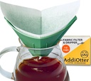 Pour-over Coffee Set for Home/Outdoor Adventures, Includes 80 Disposable Fabric Filters & 1 Dripper, Brew for 1-2 Cups, Enhanced Extraction Filters for Brewing Smooth & Flavorful Coffees