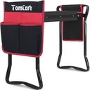 TomCare Garden Kneeler Seat Garden Bench Garden Stools Foldable Stool with Tool Bag Pouch EVA Foam Pad Outdoor Portable Kneeler Christmas Gardening Gifts for Women Men,Large 21.65"x10.62"x18.89",Black