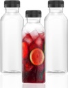 3 Pcs 17 Oz Plastic Juice Bottles Empty Clear Containers with Tamper Proof Lids for Juice, Milk