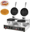 Hotel Waffle Maker | Stainless Steel Waffle Ball Iron Double Head,Adjustable Temperature Control, Round Nonstick Muffins Baking Machine