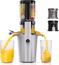 Cold Press Juicer Machine, Slow Masticating Juicer with 96% Yield, Wide Chute for Whole Fruits, Ultra Quiet (<60dB) for Leafy Greens & Celery (Silvery)