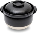 DONABE Clay Rice Cooker Pot Casserole Japanese Style made in Japan for 2 to 3 cups with Double Lids, Microwave Safe