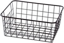 Rust-proof Wrought Iron Storage Basket Kitchen Seasoning Desktop Organizer Bathroom Toiletries Holder 28.5x22x12cm
