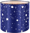 STARBRILLIANT Portable Foldable Bathtub, Collapsible Adult Travel Bath Tub for Camping, Home & Spa, Space-Saving Storage, Durable PVC Material (Starry Sky B, 27inch)