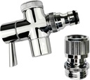 Brass Faucet Diverter Valve with Quick Connection, Faucet Diverter Valve From Sink To Garden Hose/Shower Hose, Washing Machine/Dishwasher,for Bathroom/Kitchen (chrome)