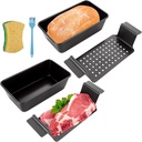 STARVAST 2 Pack Pullman Loaf Pan, 9.8x5.7 Inch Non-Stick Corrugated Carbon Steel Bread Loaf Pans for Homemade Bread Sandwich & Toast Oven Baking, Carbon Steel Toast Box