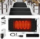 AMNOOL Snow Melting Walkway Mat Roof Heat Panel for Ice Dams Non Slip Rubber Heated Mat Black Roof Heated Outdoor Mats for Winter