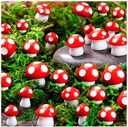 60pcs Mini Resin Mushrooms for Crafts 0.7" 0.5" 0.4" Tiny Fairy Garden Decor Little Fake Mushroom Miniatures Statue for Bonsai Micro Landscape Craft