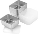 SINJEUN 15 PCS 20 Oz Stainless Steel Food Storage Containers, Metal Meal Prep Containers Metal Snack Box Container for Lunch, Bento