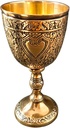Solid Brass Vintage Chalice Goblet Golden Roman King Arthur Wine Cup Renaissance Medieval Drinking Goblet Unique Gift (Brass Antique,150 ml)