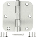 Door Hinge 3 1/2" 18 Pack Rounded Door Hinges Satin/Brushed Nickel 3.5" x 3.5 Inch Hinges for Doors Interior 5/8" Radius Corners Residential Silver Heavy Duty Steel,Reversible Removable Pin Hinge KIW