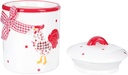 Angoily Ceramic Food Storage Jar Canister Red Flower Chicken Pattern Food Canisters with Lid Condiment Pot for Coffee Bean Cookies Loose Tea Spice Nuts Snacks Storage Jar