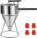 40oz Pancake Batter Dispenser, Stainless Steel Funnel Cake Dispenser with Stand Heavy Duty Baking Tool for Cupcake Waffles Cakes, Caliber: 0.31"/0.47"/0.55"/0.67"
