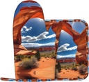 Arches National Park-Standard Oven Mitts and Pot Holder 2-Piece Set,for Cooking Barbecue, Pot Lid, Microwave,Heat-Resisting