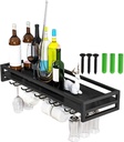 LIGUOYI Wine Glass Hanger, Wine Glass Rack Sturdy and Durable Wall-Mounted Wine Glass Holder with Screws Multi-Functional Metal Wine Shelf, for Kitchen Wine Cellar Bar
