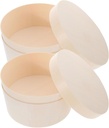 2Pcs Round Cake Box Wooden Dessert Containers with Lids for Cheesecakes Cakes and Party Favors for Weddings Showers and Festivals