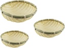 3pcs Mini Bamboo Snack and Dried Fruit Basket Set Handmade Woven Storage Baskets for Kitchen Restaurant and Parties