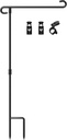 HOOSUN Garden Flag Stand Holder Pole Easy To Install Strong Sturdy Wrought Ion Fits 12.5" x 18" Mini Flag With 1 Tiger Clip Curved Hook With S Type (1)