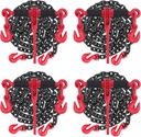 Lenchanse Chain and Binders Kit 1/4in - 5/16in 4 Set, Grade 80 1/4'' - 5/16'' Ratchet Load Binders Equipped with G80 Chains 1/4" × 10 feet and G80 Chain Hooks, 2,200lbs Working Load Tie Down Kit