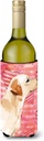 Caroline's Treasures BB9493LITERK Yellow Labrador #2 Love Wine Bottle Hugger Bottle Cooler Sleeve Hugger Machine Washable Collapsible Insulator Beverage Insulated Holder