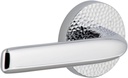 Viaggio CLOMHMBLL_SD_LH Circolo Hammered Left Handed Solid Brass Non-Turning One-Sided Dummy Door Lever with Bella Lever and Circolo Hammered Rosette - Bright Chrome