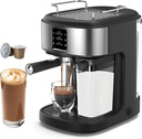 Kndko 20 Bar Espresso Machine with 57oz Removable Water Tank, Cappuccino Machine with Automatic Milk Frother, 3-in-1 Stainless Steel Coffee Machine for Home Barista