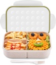 MISS BIG Bento Box for Kids,Leak Proof,Mom’s Choice Kids Lunch Box, No BPAs and No Chemical Dyes,Microwave and Dishwasher Safe Lunch Containers(White)