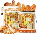 Reusable Beeswax Bread Bags,2 Pack XL Sourdough Bags with Premium Zipper & Buckle for Storing Bread, Toast, Loaf, Fruit etc.Freezer Safe Food Storage Cotton Bag with Beeswax Lining Locks in Freshness
