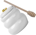 Honey Pot Ceramic Jar with Lid Dipper Stick Cute for Home Kitchen Storage Versatile for Honey Sugar and Salt for Bakery and Shops