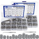 1400Pcs Set Screw Assortment Kit 25 Size Metric & SAE Allen Set Screws for Bathroom Fixture 304 Stainless Steel Internal Hex Drive Cup-Point for Door Knob, Faucets(M3-M8, 1/8"-40 to 5/16"-18)