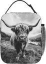 Highland Cow Lunch Box for Kids Aldults, Rustic Farmhouse Animal Reusable Thermal Insulation Cooler Tote Bags, Cattle Pasture Insulated Bag for Student, School Picnic Camping Travel, Gifts
