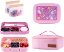 Leak-Proof, 8-Compartment Bento-Style Kids Lunch Box - Ideal Portion Sizes for Ages 6+, Durale, Drop-Proof, Dishwasher Safe, & Made with BPA-Free Materials (pink)