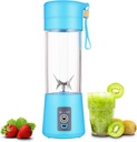 Portable blender Personal 6 Blades Juicer Cup Household Fruit Mixer,With Magnetic Secure Switch, USB Charger Cable 380ML (Blue)