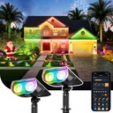 Linkind Smart Solar Spot Lights Outdoor SL5C, Solar Lights Outdoor Spotlight Color Changing APP/Voice Control Landscape Lighting, IP67 Christmas Halloween Decorations for Yard, Garden, Pathway(2 Pack)