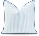 Hofdeco Premium Coastal Hampton Style Patio Indoor Outdoor Pillow Cover Only, 20"x20" Water Resistant for Backyard, Couch, Blue Stripe