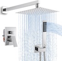 KES Shower Faucet with 10-Inch Rain Shower Head with Handheld Spray, Pressure Balance System with cUPC Certified Valve Polished, XB6230F18-CH