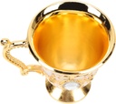 IMIKEYA European Style Retro Metal Liquor Cup Smooth Goblet for Home Use Luxurious Design for Sake Spirits Tea Single