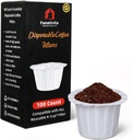 100 Count Fanativita K Cup Coffee Filters Disposable for Keurig Single Cup, Compatible with All Reusable K Cups (White)