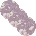 3 Pcs Trivet Set for Hot Dishes 15in Cotton Thread Weave Pot Holder Set Holder for Crock Pot Spoon Rest for Cooking and Baking Flower and Whites Lavender Color