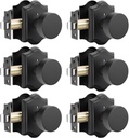 goldenwarm Black Door Knobs Interior, Zinc-Alloy Heavy Duty Matte Black Door Knobs, Privacy Door Knob Interior for Bedroom Bathroom (6 Pack)