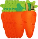 6pcs Easter Carrot Shape Cutlery Holder Bags Adorable Utensil Storage Pouches for Forks and Spoons Lightweight Tableware Decor for Dining Parties